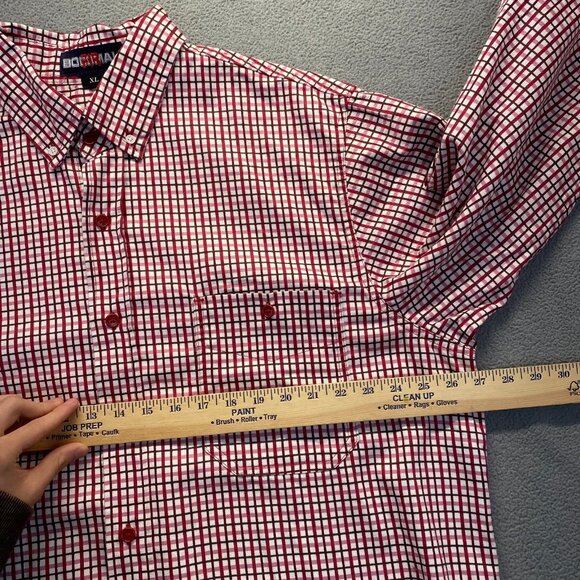 Bocomal FR Red Plaid NFPA 2112 CAT 2 Sz XL Flame Resistant Long Sleeve Button Up - Picture 4 of 16